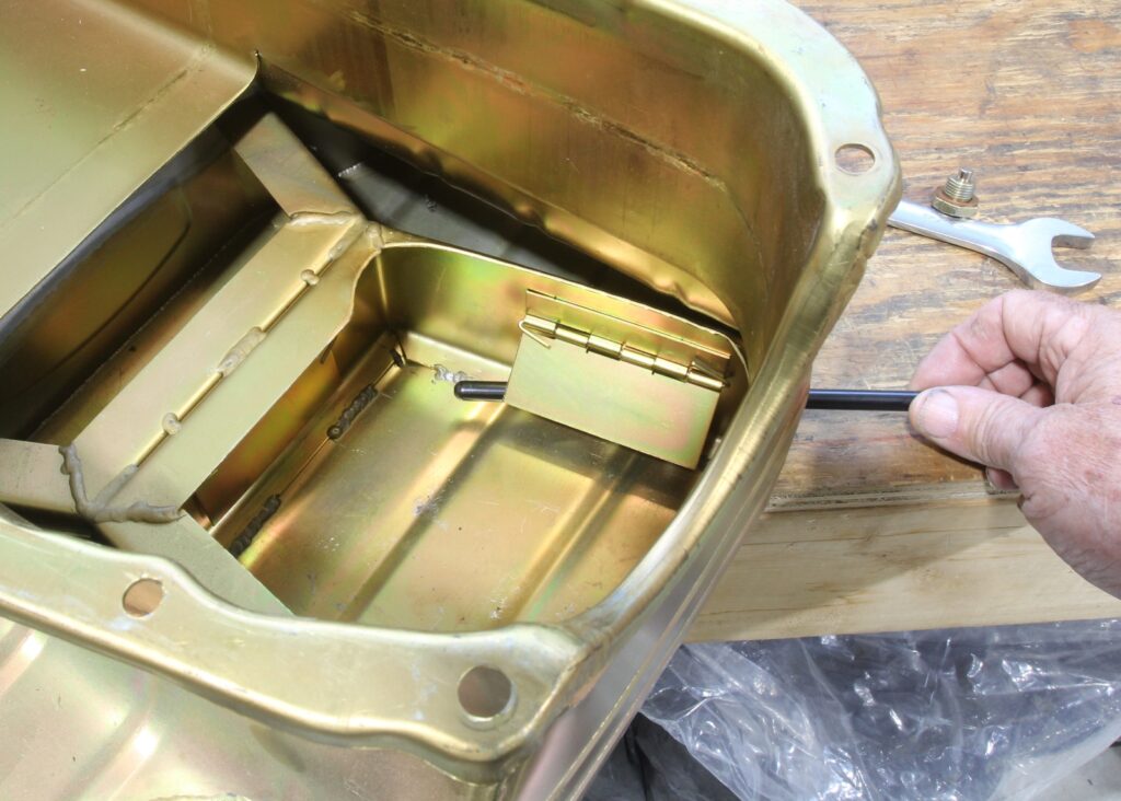 011-1024x732-1 Opening trap door on Milodon oil pan for small Chevy