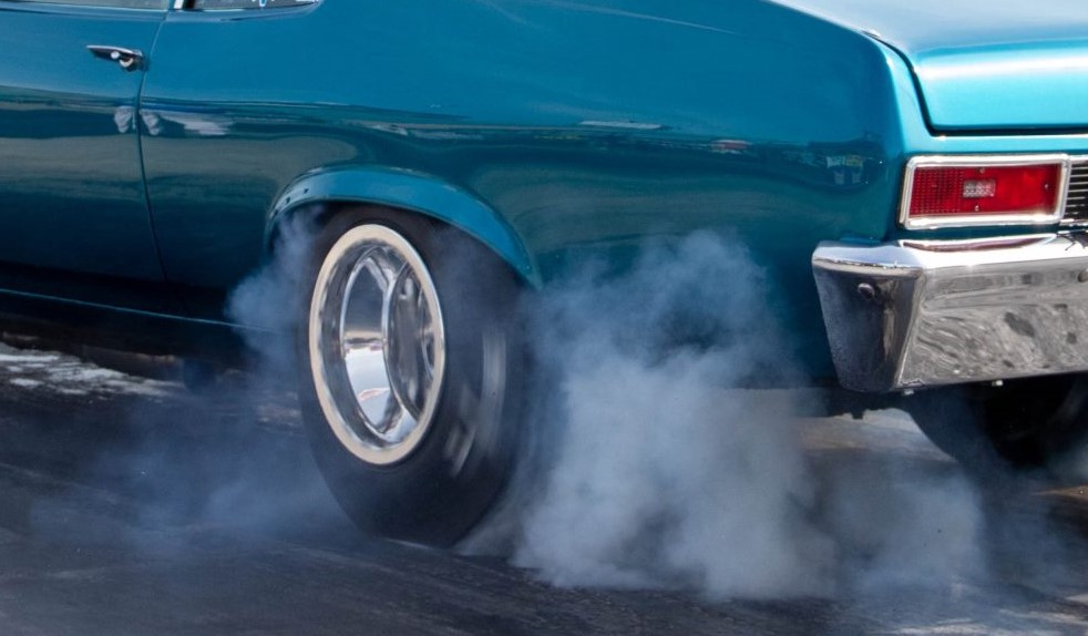 close-up-of-a-smoking-tire-during-a-burnout close up of a smoking tire during a burnout